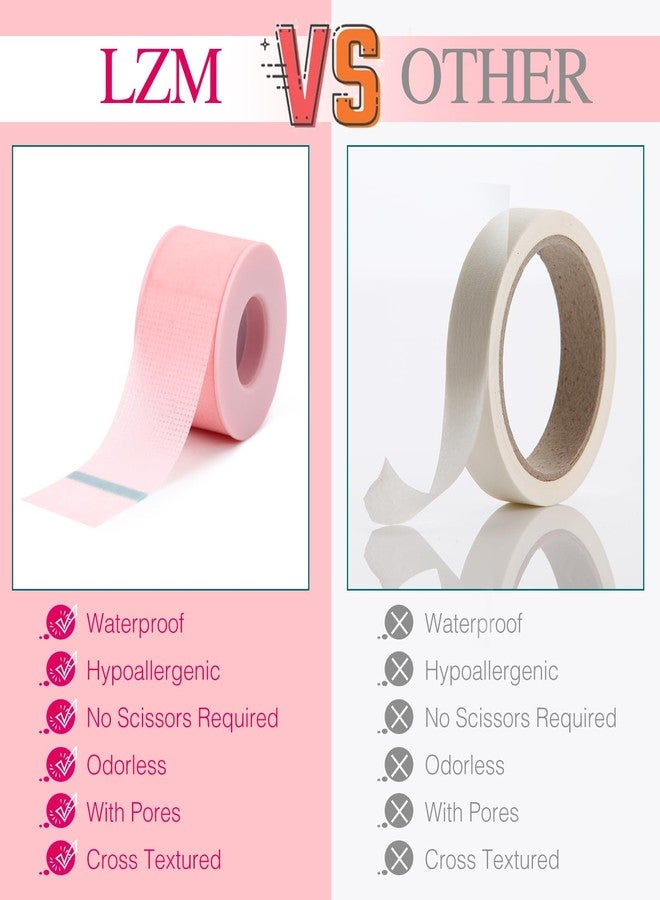 LZM Lash Tape for Eyelash Extensions,Eyelash Tape Silicone Gel Eyelash Extension Tape for Sensitive Skin Pain-Free Removal Breathable Lash Extensions Tape (1in x 4yd, 2Rolls,Pink) - Image 4